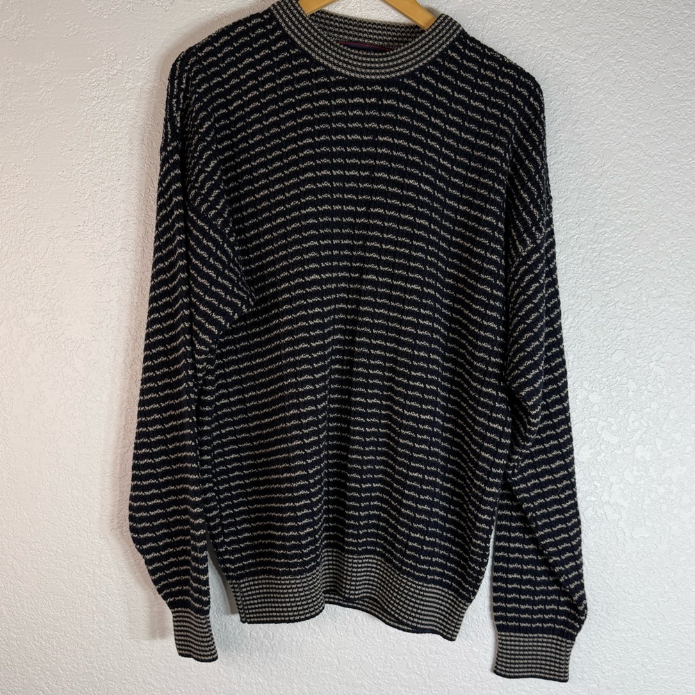 Vintage Andhurst Men's Navy Textured Crewneck Sweater XL Casual Office Layers